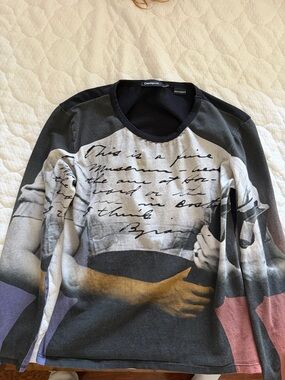 Desigual Multicolor Long-Sleeve Graphic Script Top